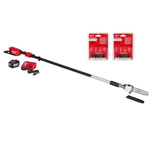 M18 FUEL 10 in. 18V Lithium-Ion Brushless Cordless Telescoping Pole Saw Kit w/(3) 10 in. Chain, 12.0 Ah Battery, Charger