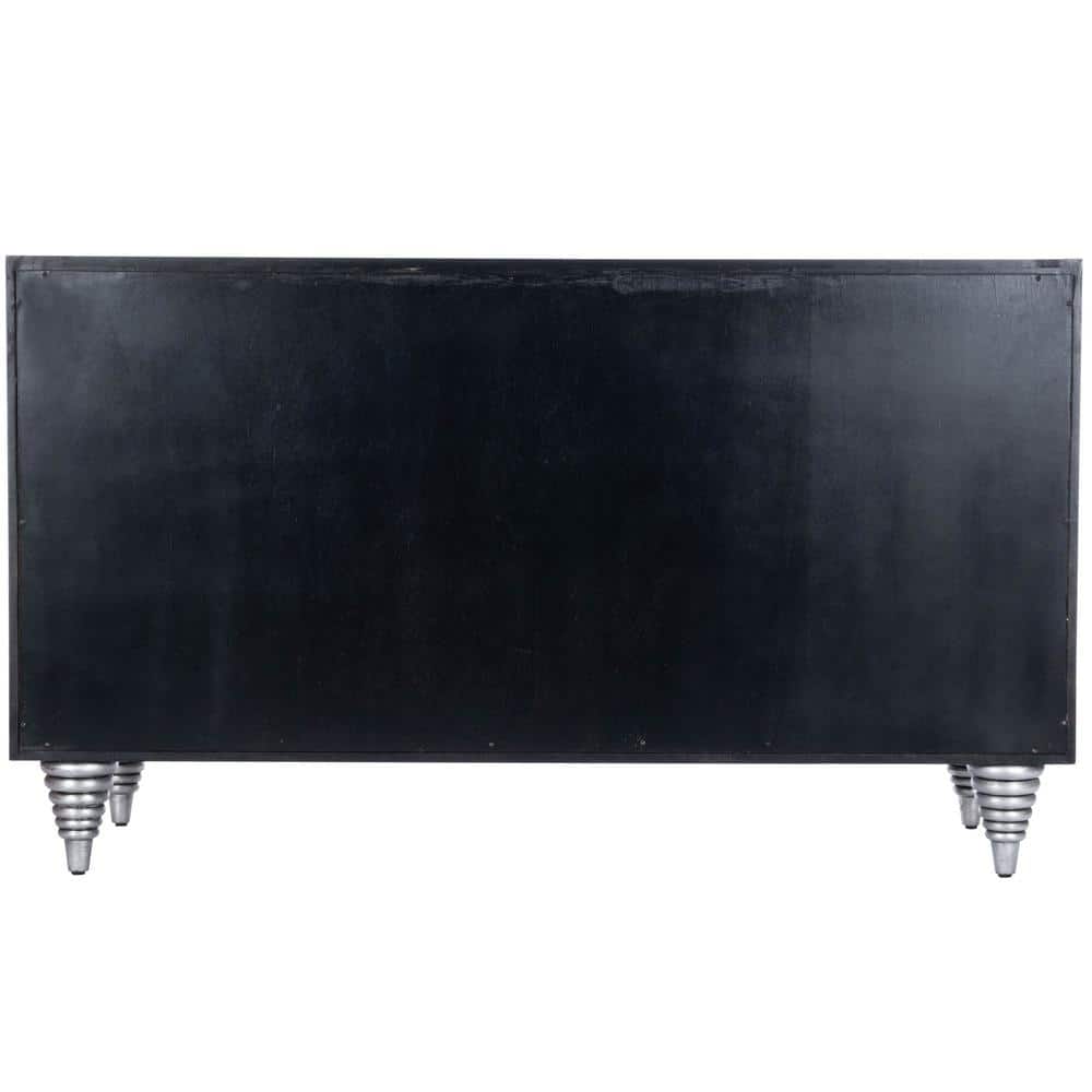 Shelly Capiz Shell & Leather Inlay 180" Sideboard in Brown