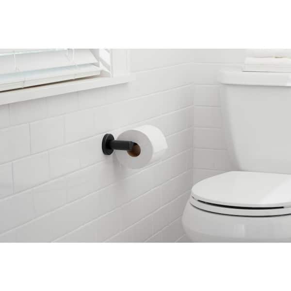 Menlo Single-Post Toilet Paper Holder in Matte Black