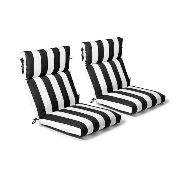 Reviews For 21 5 In X 44 4, Black And White Stripe Outdoor Dining Chair Cushion