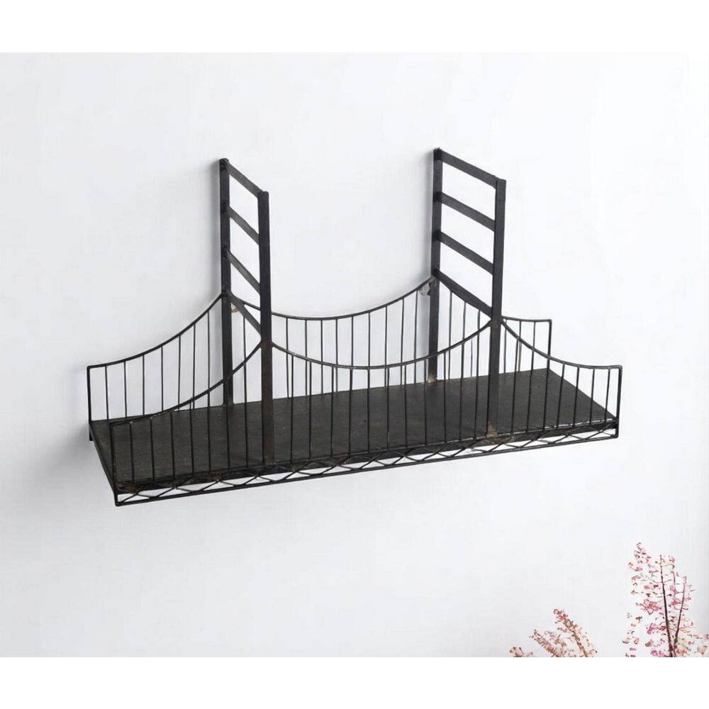 22.05 in. W x 12 in. H x 7.09 in. D Metal Unique Shelf in Black price history on PriceWatchPro