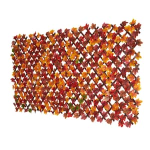 36 in. PVC Expandable Artificial Trellis Autumn Maple Leaf