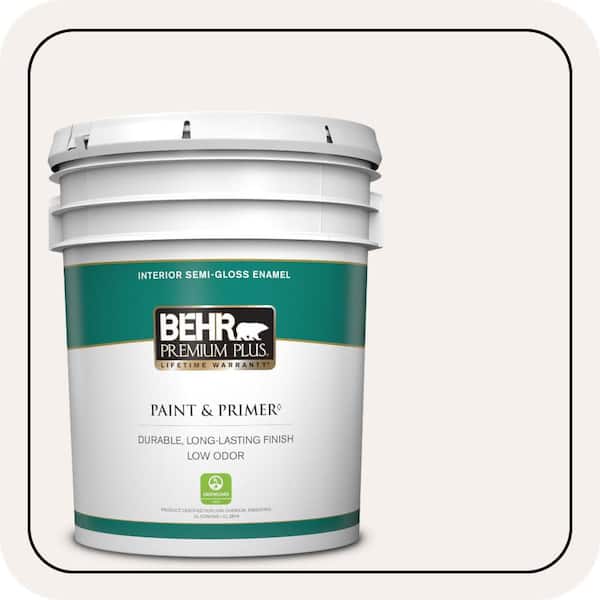 BEHR PREMIUM PLUS 5 gal. #W-B-610 Soft Breeze Semi-Gloss Enamel Low Odor Interior Paint & Primer