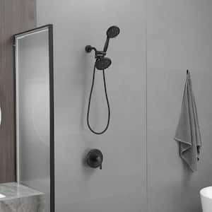 Single-Handle 8-Spray Dual Shower Faucet Set Trim Kit 1.8 GPM with Valve Filtered Handheld Shower Head in. Matte Black