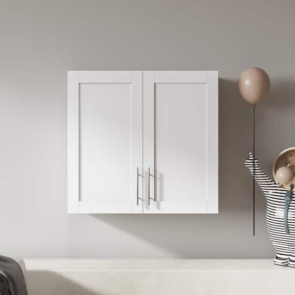 31.50 in. W x 11.81 in. D x 29.92 in. H Stackable Bathroom Storage Wall Cabinet in White