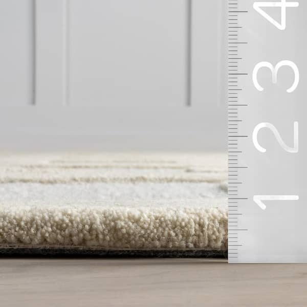 Remy Crosshatch Wool Beige 3 ft. x 8 ft. Indoor/Outdoor Patio Runner Rug