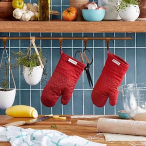 Asteroid Silicone Grip Red Oven Mitt (2-Pack)