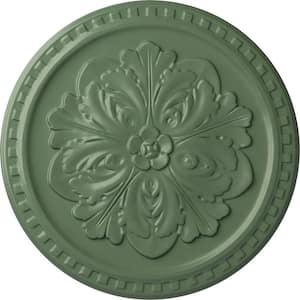 16-7/8" x 5/8" Emeryville Urethane Ceiling Medallion, Hand-Painted Athenian Green