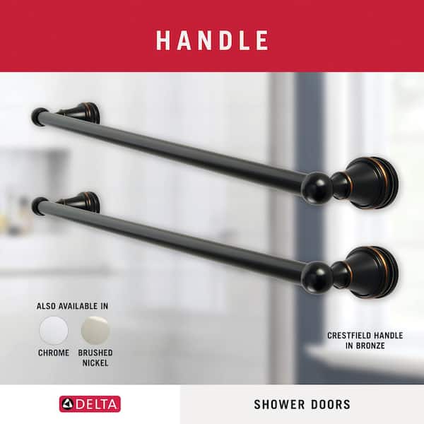 (2-Pack) Crestfield 20 in. Shower and Bathtub Door Handles in Oil Rubbed Bronze