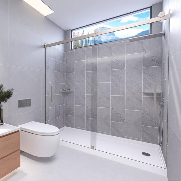 NuVo Slate GreyTetherow 60 in. x 32 in. x 83 in. Base/Wall/Door