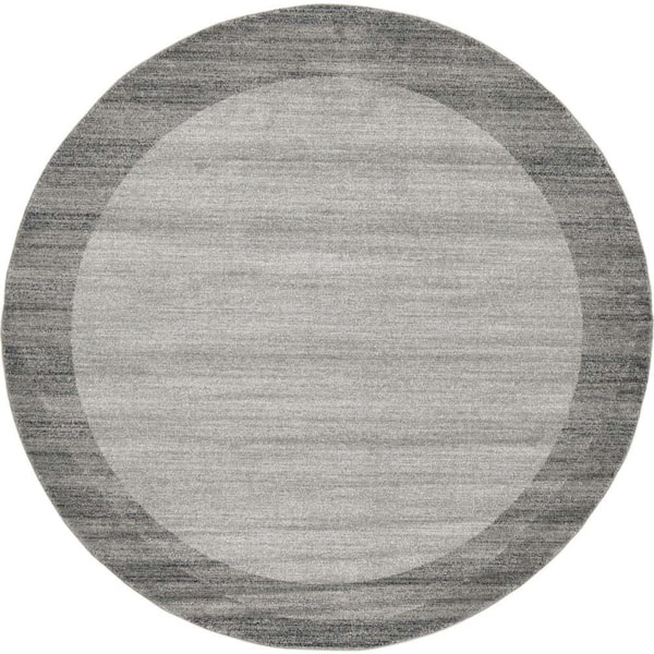 Unique Loom Del Mar Abigail Light Gray 8' 0 x 8' 0 Round Rug