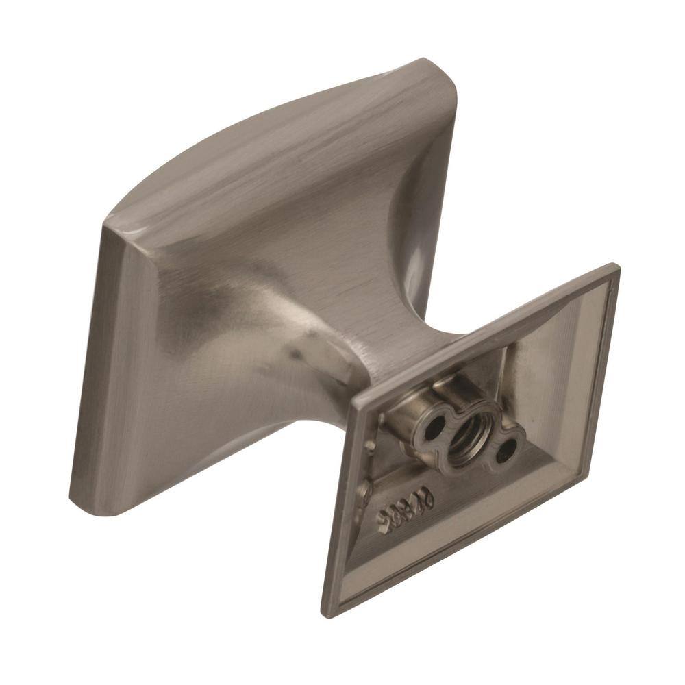 Satin Nickel Rectangular Cabinet Knob with Mounting Hardware
