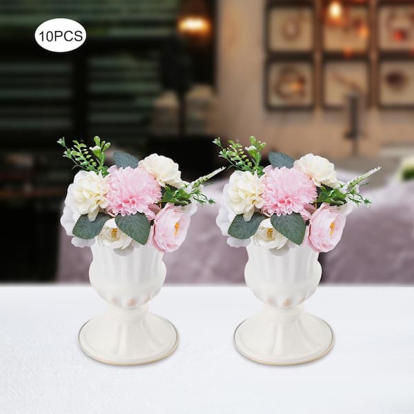 YIYIBYUS 5 .9 in. Pink Artificial Silk Rose Flower Bouquet Table  Centerpieces 10Pcs JJOUSJ8XWDZJ8 - The Home Depot