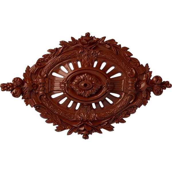 Ekena Millwork 35-7/8 in. W x 22-1/2 in. H x 4-3/8 in. Antonio Urethane Ceiling Medallion, Firebrick