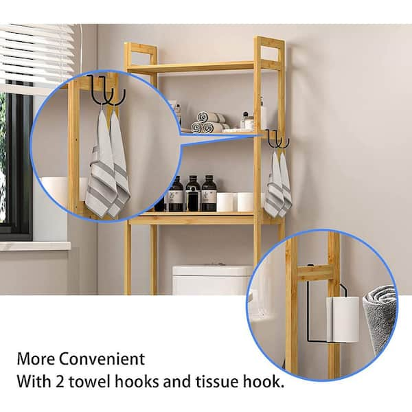 3 Tier Bathroom Storage Shelf Above Toilet, Bathroom Space Saving Rebrilliant Finish: Gray