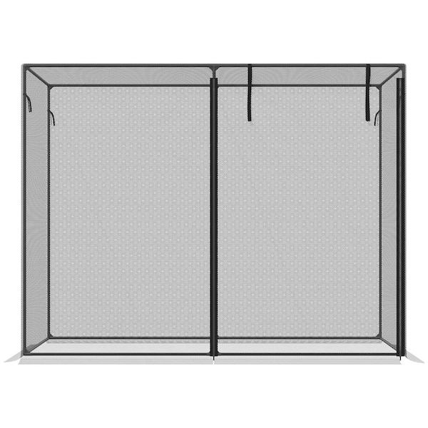 maocao hoom 6' x 3' Crop Cage, Plant Protection Tent with Zippered Doors for Vegetable Garden, Backyard, Black