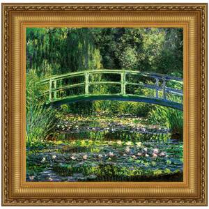 Bridge over a Pond of Water Lilies, 1899 by Claude Monet Framed Nature Oil Painting Art Print 27.75 in. x 28.25 in.