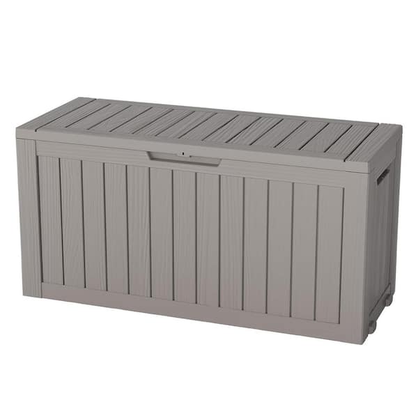 Unbranded 72 Gal. Grey Lockable Resin Deck Box