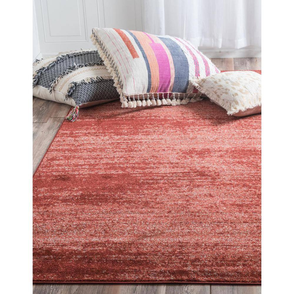 Terracotta Tufted 6' x 9' Synthetic Easy Care Area Rug