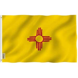 Fly Breeze 3 ft. x 5 ft. Polyester New Mexico State Flag 2-Sided Flags Banners with Brass Grommets and Canvas Header