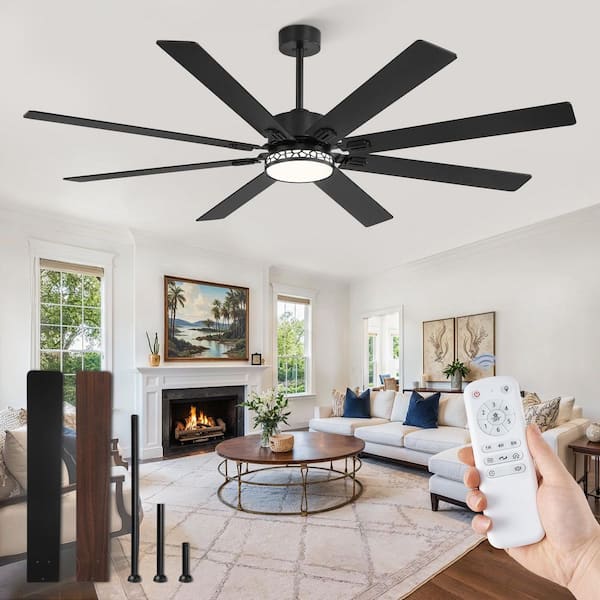 72 in. Smart Indoor Black 3-Color LED 6-Speed Ceiling Fan with Remote Control, Dual-Finish Blades and DC Motor