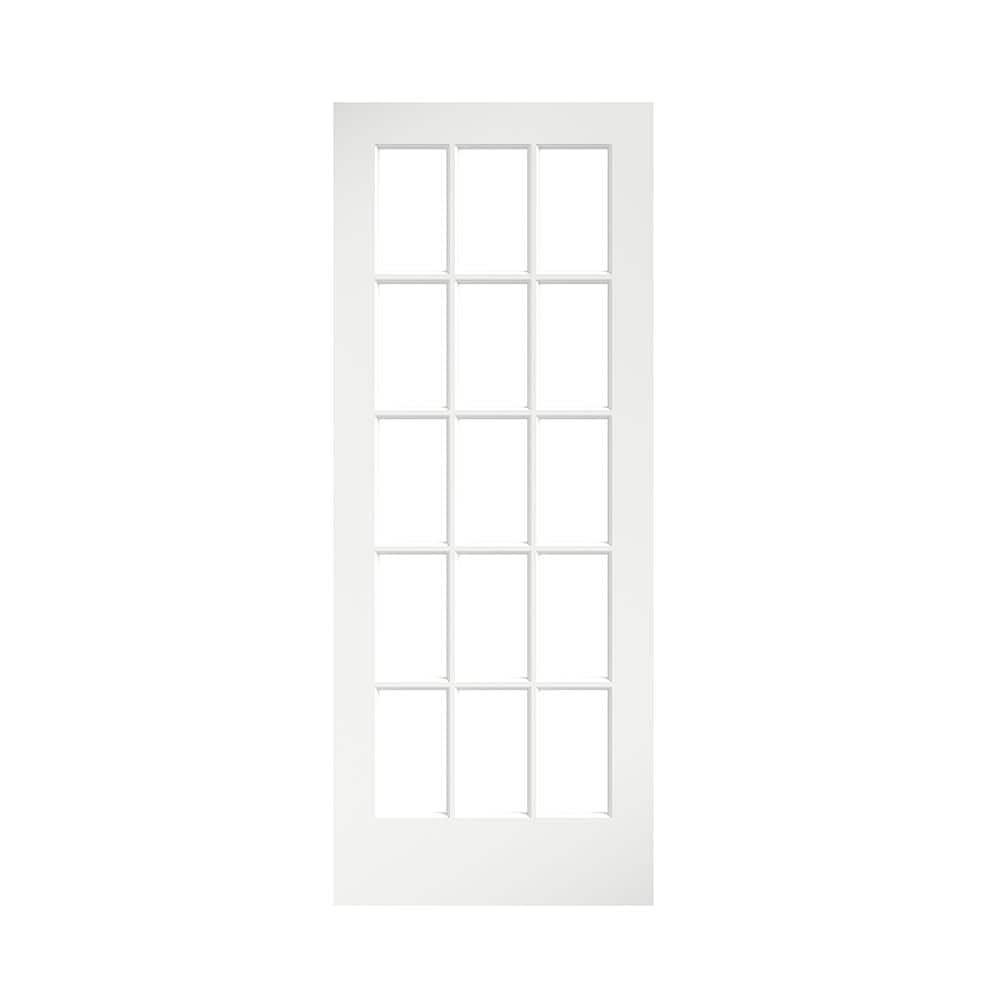 28 in. x 80 in. Clear Glass 15-Lite True Divided White Finished Solid French Interior Door Slab price history on PriceWatchPro
