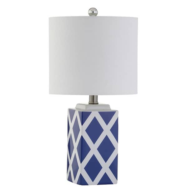 SAFAVIEH Soria 20 in. White/Blue Table Lamp