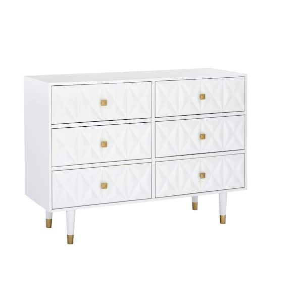 Linon Home Decor Covington 36 in. H x 49.88 in. W x 18 in. D 6 Drawer ...