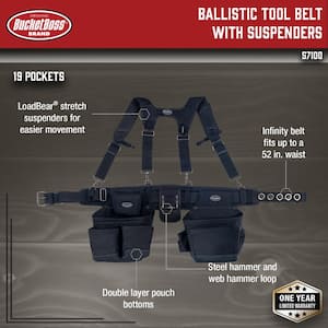 34 in. Ballistic Suspension Work Tool Belt Rig