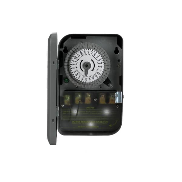 Indoor 120-Volt 40-Amp 24-Hour DPST Mechanical Time Switch with Metal Box