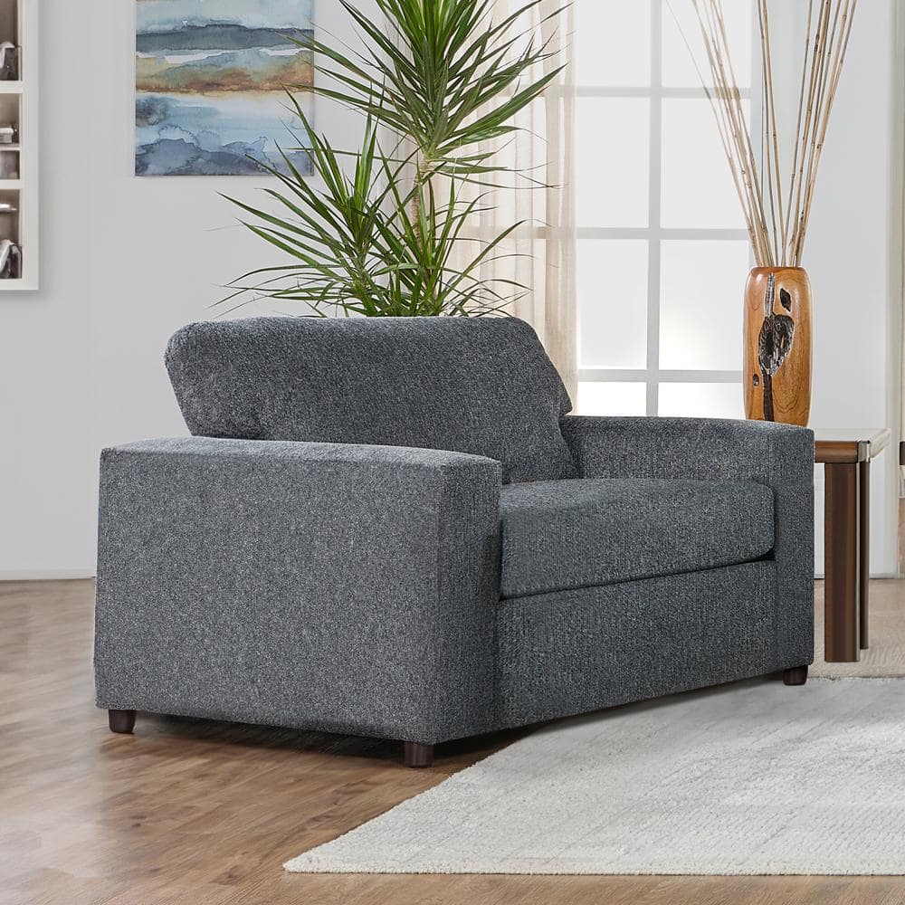 Ash Gray Transitional Oversized Accent Chair with Manufactured Wood Frame