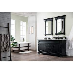 Brookfield 60 in. W x 23.5 in. D x 34.3 in. H Double Bath Vanity Cabinet in Antique Black with top in Eternal Serena