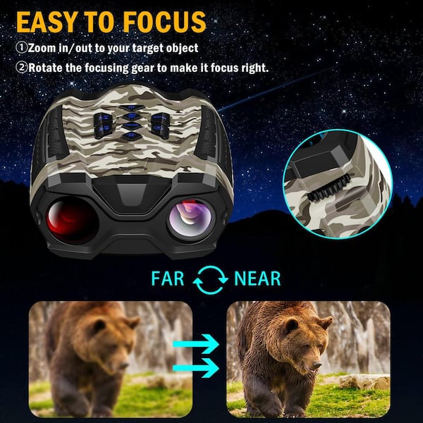 Evontira 4K Night Vision Binoculars - 3" HD Display, 5x Zoom, 5000mAh Battery For Wildlife & Security