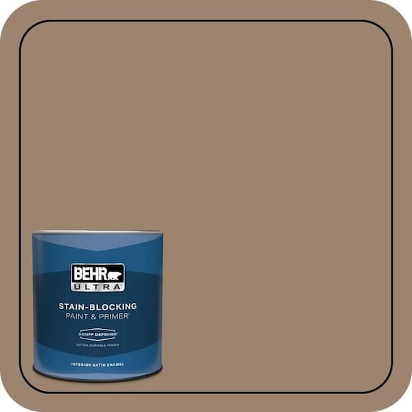 BEHR ULTRA 1 qt. #MQ2-48 Sturdy Brown Extra Durable Satin Enamel Interior Paint & Primer