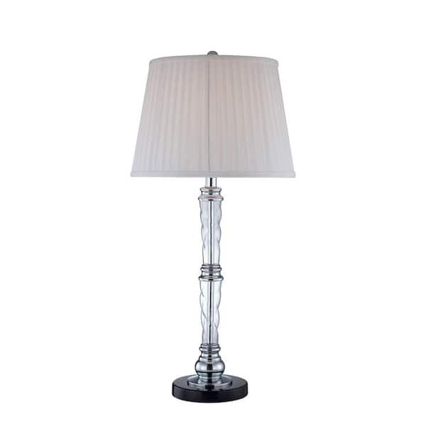Illumine Designer Collection 31.5 in. White Desk Lamp with White Fabric Shade