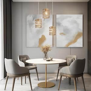 Modern 11 in. 1-Light Gold Pendant Island Ceiling Light with Linear Cylinder Shade for Dining Room and Kitchen Island
