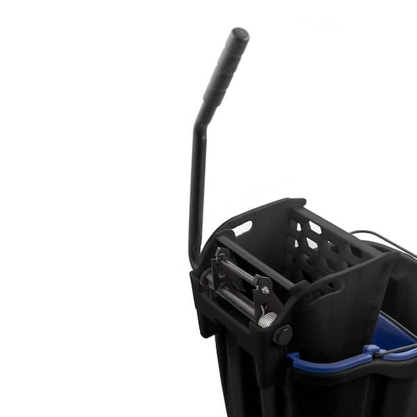 Unbranded 9690403 Sparta 8.75 gal. Black Polypropylene Mop Bucket Combo with Wringer and Soiled Water Insert - 3