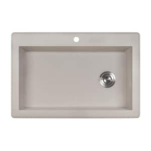33 in. Caribbean Sand Single Bowl Drop-In Topmount Granite Composite Kitchen Sink