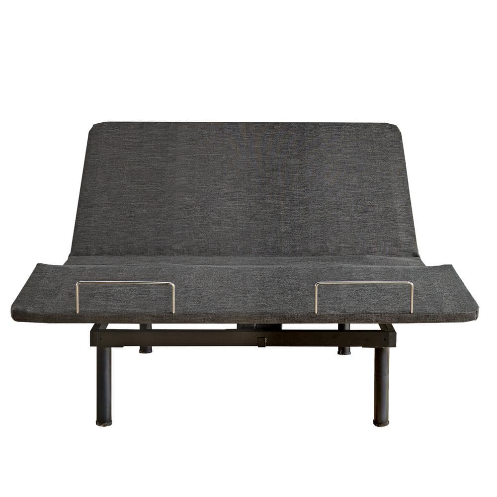 Gray Powder Coated Adjustable Queen Metal Bed Frame