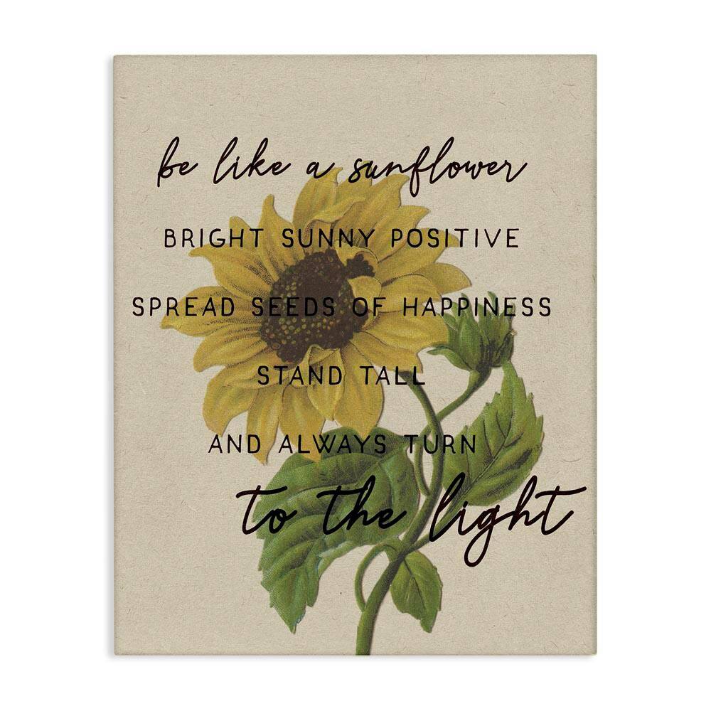 Be Like A Sunflower Phrase Vintage Floral by Daphne Polselli Unframed Graphic Typography Art Print 20 in. x 16 in. price history on PriceWatchPro