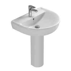 Bella Pedestal Sink in White