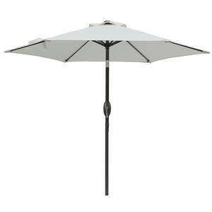7.5 ft. Aluminum Outdoor Patio Umbrella with Hand Crank Lift in Grey