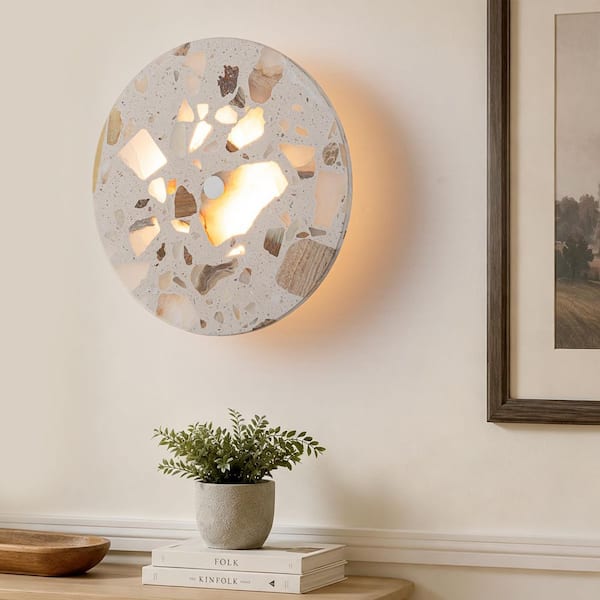 MENCOLULU 8.07 in. 1-Light Modern Round Dimmable LED Wall Sconce