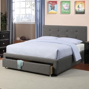 Grey Fabric Upholstered Full Size Bed
