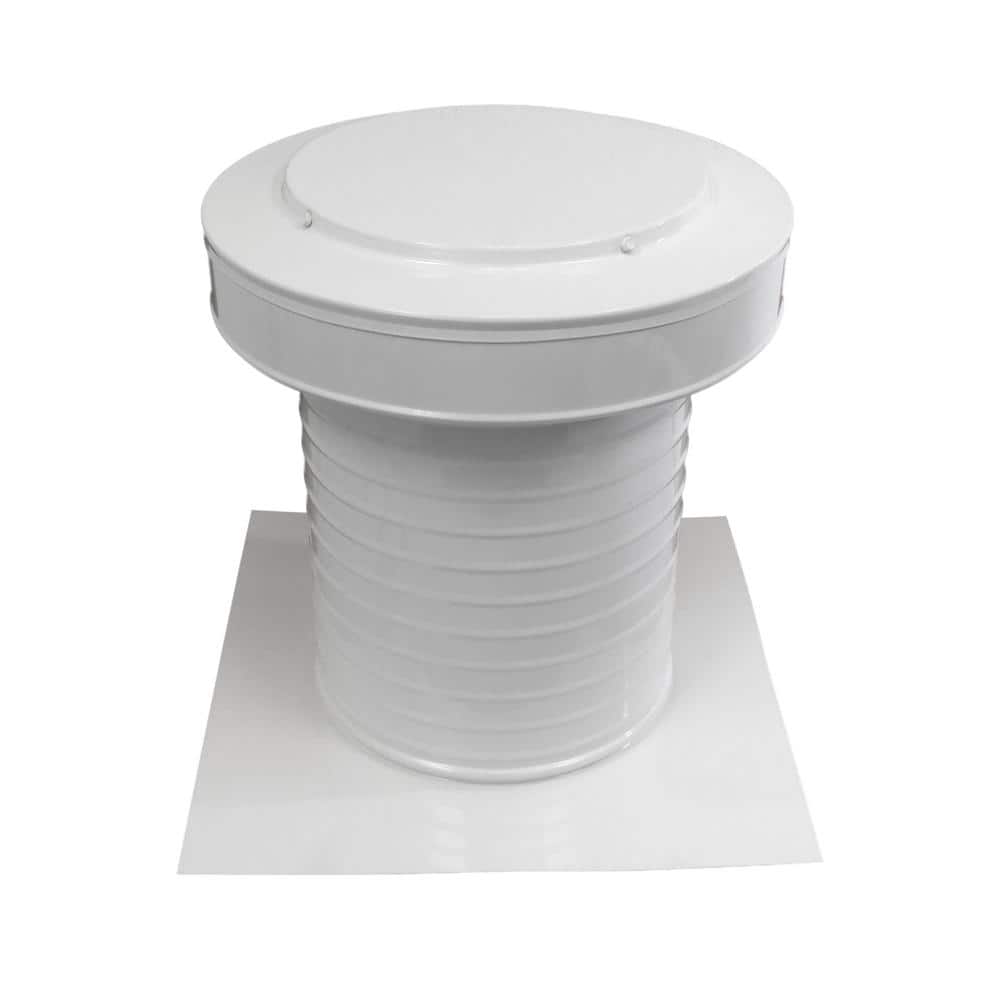 10 in. Dia Aluminum Keepa Static Vent for Flat Roofs in White