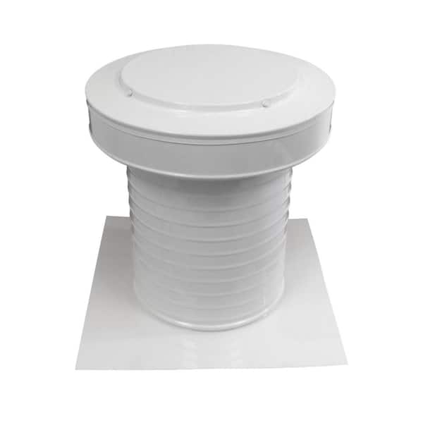 Active Ventilation 10 in. Dia Aluminum Keepa Static Vent for Flat Roofs in White