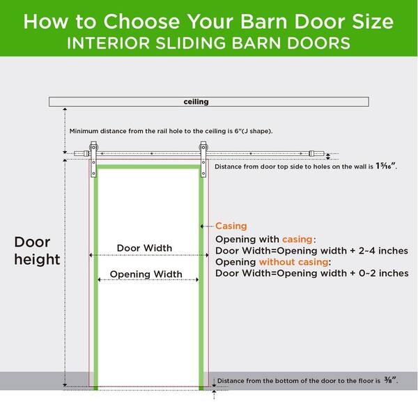 SOCBAZZAR - 34 in. x 96 in. 2-Panel Plank White MDF Interior Sliding Barn Door with Hardware Kit