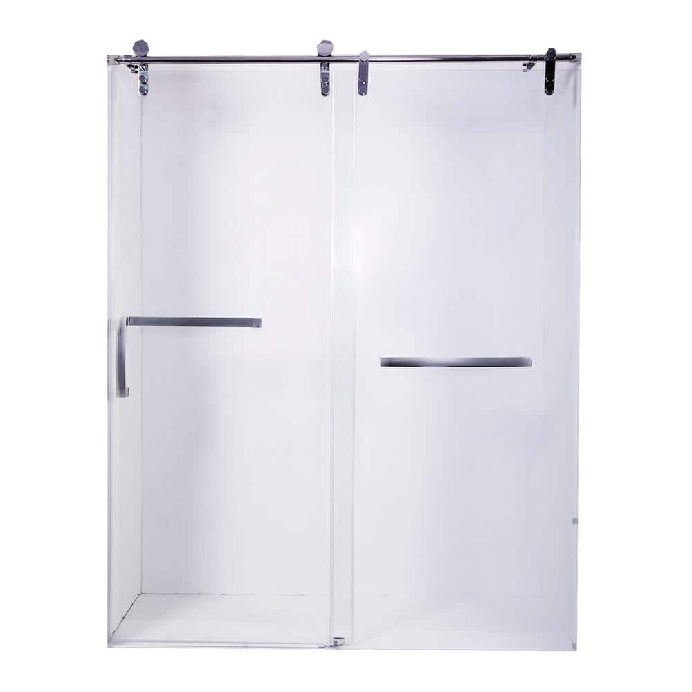 56 to 60 in. W x 76 in. H Sliding Semi-Frameless Shower Door in Brushed Nickel with Clear Glass price history on PriceWatchPro