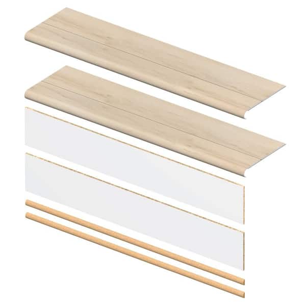 Vesinet 6.5 mm x 46 in. x 12 in. Exact Match Round Nose Stair Tread + Riser Combo Kit (2-Pack)