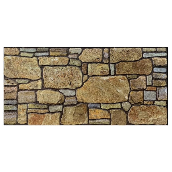 Dundee Deco 4/5 in. x 3-1/4 ft. x 1-3/5 ft. Gold Mauve Multi-Colored Faux Stone Styrofoam 3D Decorative Wall Paneling 5-Pack